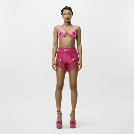 IVY PARK Sequin Shorts with Fringe