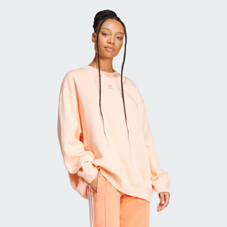 Essentials Fleece Long Oversized Crew Sweatshirt