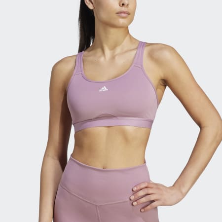 adidas Women's Don't Rest Alphaskin Padded Bra Clear Pink Small at   Women's Clothing store