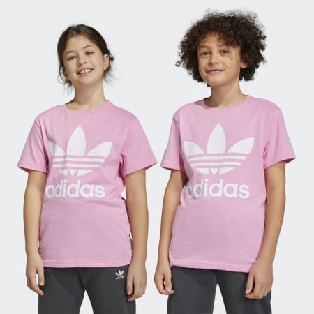 Girls pink 2024 adidas shirt