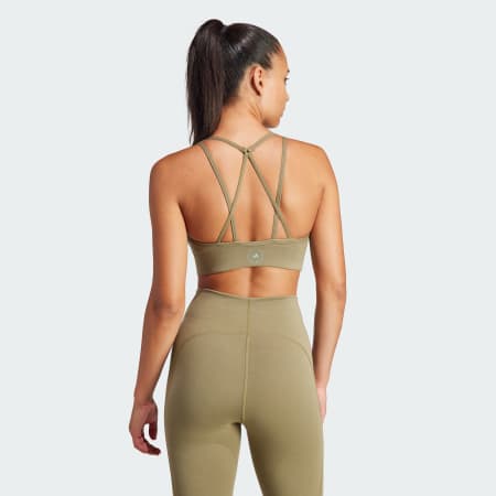 adidas adidas by Stella McCartney TrueStrength Seamless Medium-Support Yoga  Sports Bra - Green