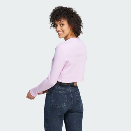Lounge Ribbed Crop Long Sleeve Tee