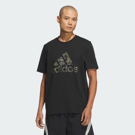 Tシャツ・カットソー STONE  Camo-logo T-shirt Black Sportswear Camo Short Sleeve Tee - Black | adidas Hong Kong