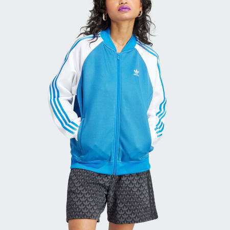 adidas Adicolor Classics Oversized SST Track Top - Blue | adidas UAE