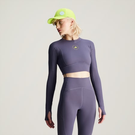 Top scurt cu mânecă lungă de Yoga TrueStrength adidas by Stella McCartney