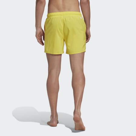 Clothing - Short Length Solid Swim Shorts - Yellow | adidas South Africa