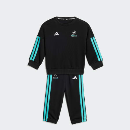SET MERCEDES-AMG PETRONAS FORMULA 1 TEAM DNA PENTRU BEBELUȘI CU BLUZĂ CU M&Acirc;NECĂ LUNGĂ ȘI PANTALONI SPORT