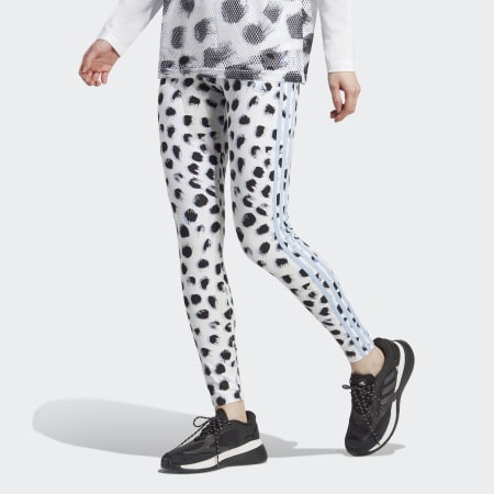 adidas 3-Stripes Zebra Animal Infill leggings, black and white