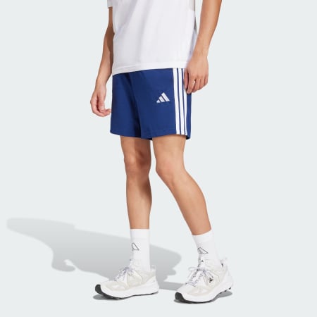 Pantaloni scurți Essentials din jerseu simplu cu 3 dungi, 7 inchi