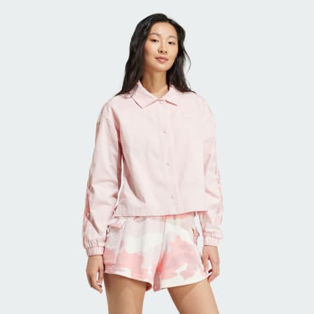 Essentials Camo Printed 3-Stripes Twill Coach Jacket