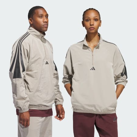 adidas Basketball Woven Half-Zip Sweater (Gender Neutral)