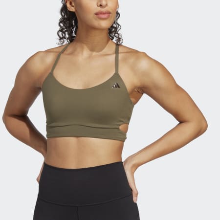 adidas Yoga Studio Light-Support Longline Training Bra - Green