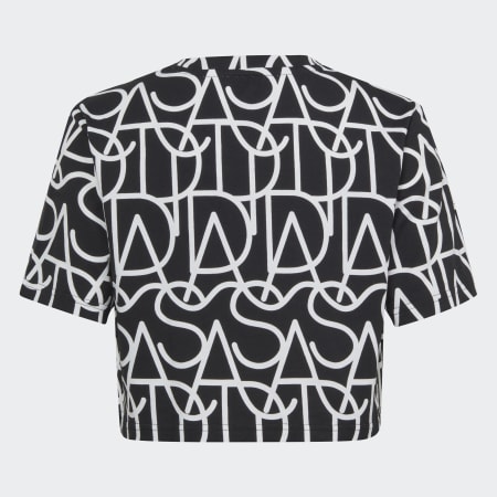 Brand Love Print Cotton Cropped Tee