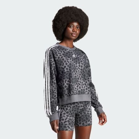 adidas Originals Leopard Luxe Trefoil Crew Sweatshirt