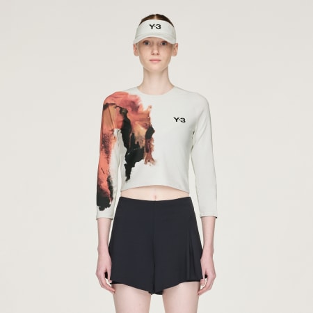 تيشيرت بأكمام طويلة Y-3 Tennis Pro Cropped