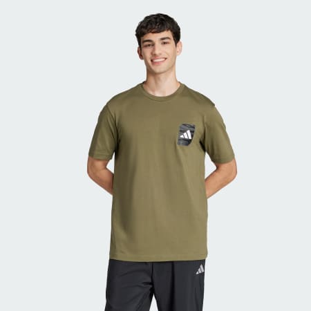 Camo Woven Graphic Tee