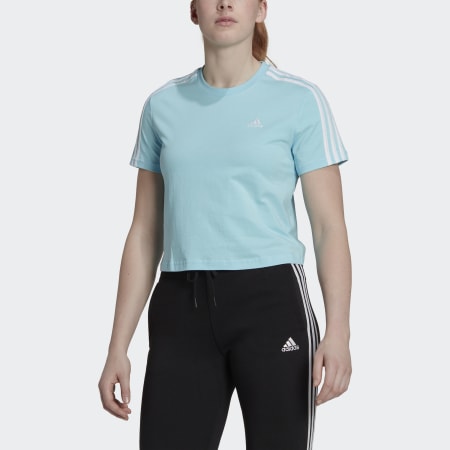 Essentials Loose 3-Stripes Cropped Tee