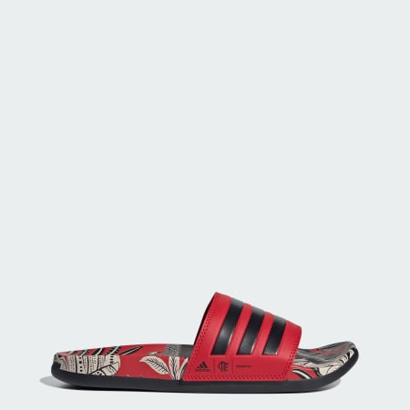 Red best sale slides womens