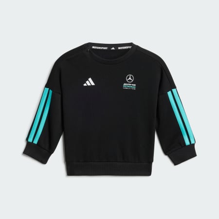 SET MERCEDES-AMG PETRONAS FORMULA 1 TEAM DNA PENTRU BEBELUȘI CU BLUZĂ CU M&Acirc;NECĂ LUNGĂ ȘI PANTALONI SPORT