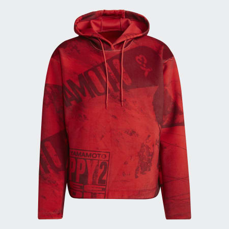 Clothing - Y-3 Velvet Spacer Zine Allover Print Hoodie - Red