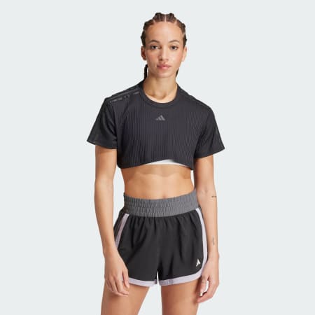 טי-שירט 3 פסים All Gym Seasonal Rib Crop Tonal 
