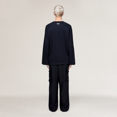 TRICOU CU M&Acirc;NECĂ LUNGĂ Y-3 RAW EDGE 3 STRIPES