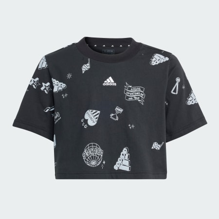 Brand Love Allover Print Crop Tee Kids