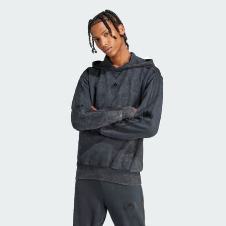 ALL SZN French Terry 3-Stripes Garment-Wash Hoodie