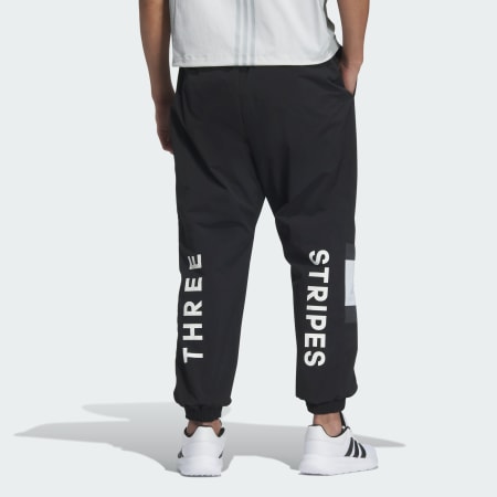 Wording Pack Loose Fit Mesh-Lined Woven Elastic Hem Pants