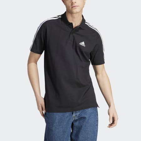 adidas Essentials Piqué Embroidered Small Logo 3-Stripes Polo Shirt ...