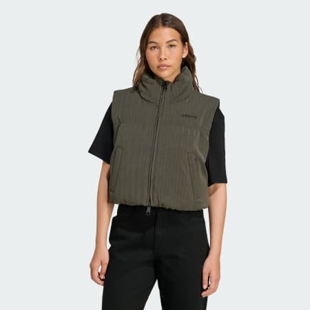 ESSENTIALS HERRINGBONE DOWN VEST