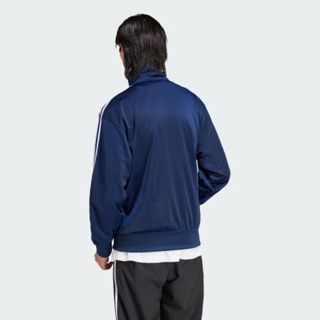 adidas Originals SPRT tricot track top in navy and light blue