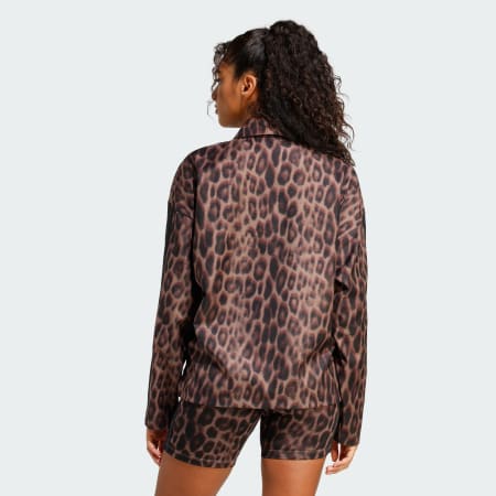 Jachetă tip cămașă țesută cu imprimeu leopard și 3 dungi Seasonal Essentials