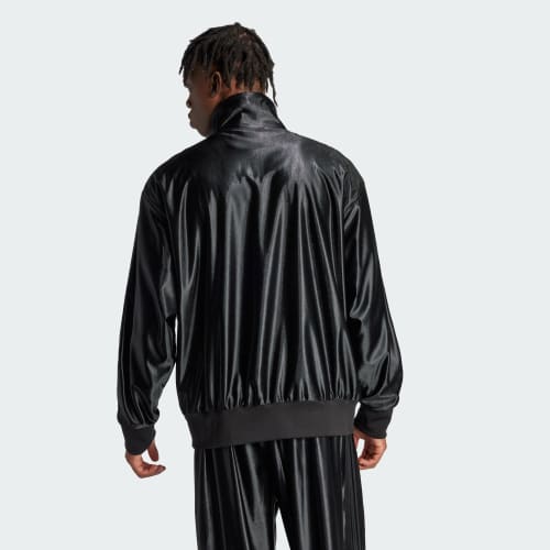 上3XL下2XL新品adidas正規品コーティングQ3オーバーサイズセットアップ アディダス Q3 オーバーサイズ トラックトップ - ブラック