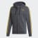Hoodie Essentials 3-Stripes Fleece Dark Grey Heather / Active Gold EI4912 Hoodie Essentials 3-Stripes Fleece Dark Grey Heather / Active Gold EI4912
