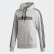 Buzo con Capucha Essentials 3 Rayas Medium Grey Heather / Black DU0495 Buzo con Capucha Essentials 3 Rayas Medium Grey Heather / Black DU0495