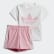 Conjunto Shorts Camiseta Trefoil White / Light Pink DV2815 Conjunto Shorts Camiseta Trefoil White / Light Pink DV2815