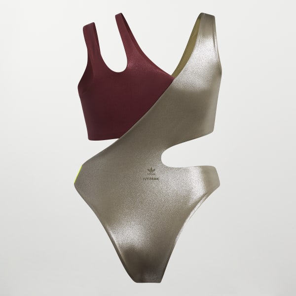 Burgundy One-Piece Cutout Swimsuit (Plus Size) BWK65