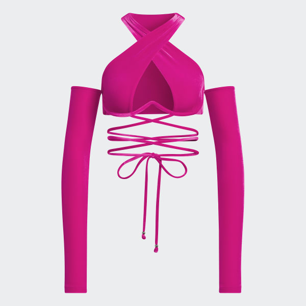 Pink Crisscross Swim Top