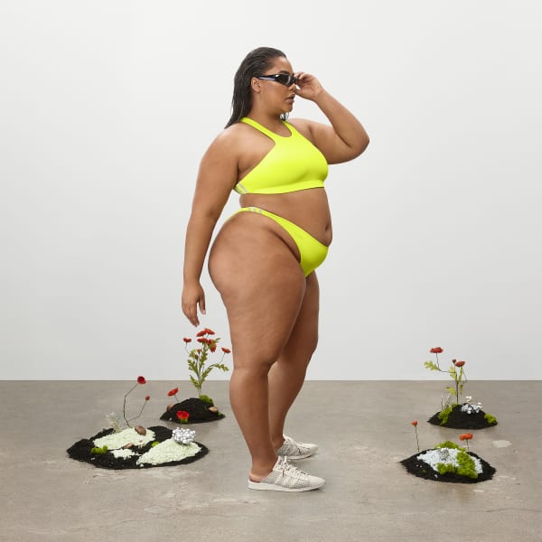 Yellow Swim Crop Top (Plus Size) MME74