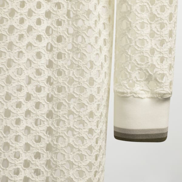 White Open Mesh Long Sleeve Mini Dress RB841