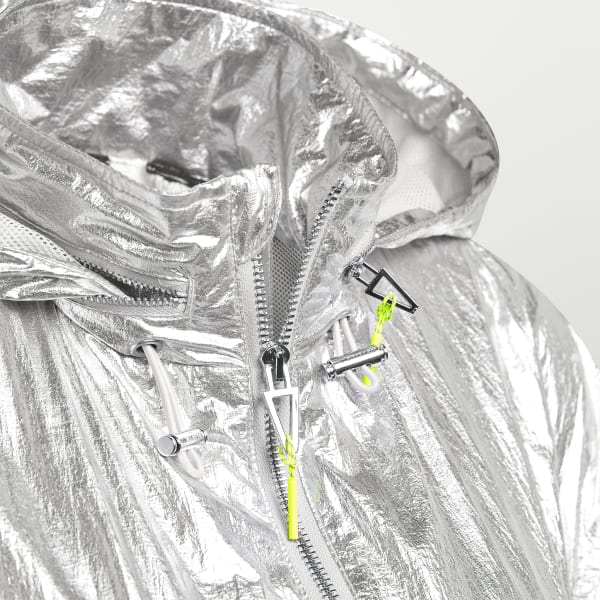 Silver 메탈릭 아노락 재킷 BX576