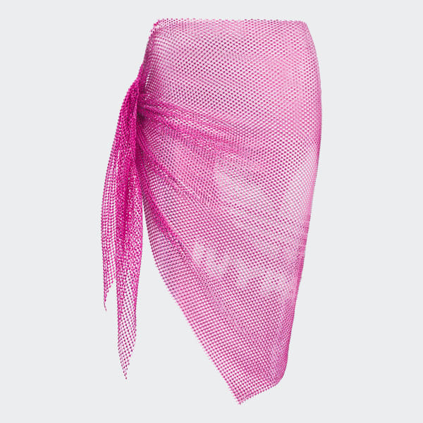 Pink Crystal Mesh Sarong Wrap