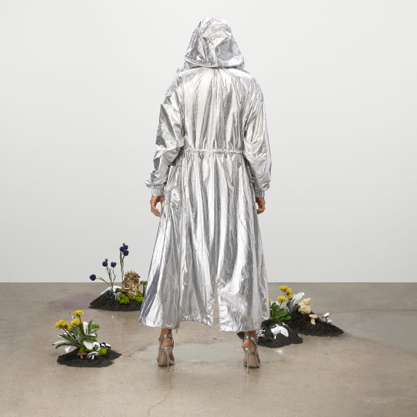Silver 메탈릭 아노락 재킷 BX576