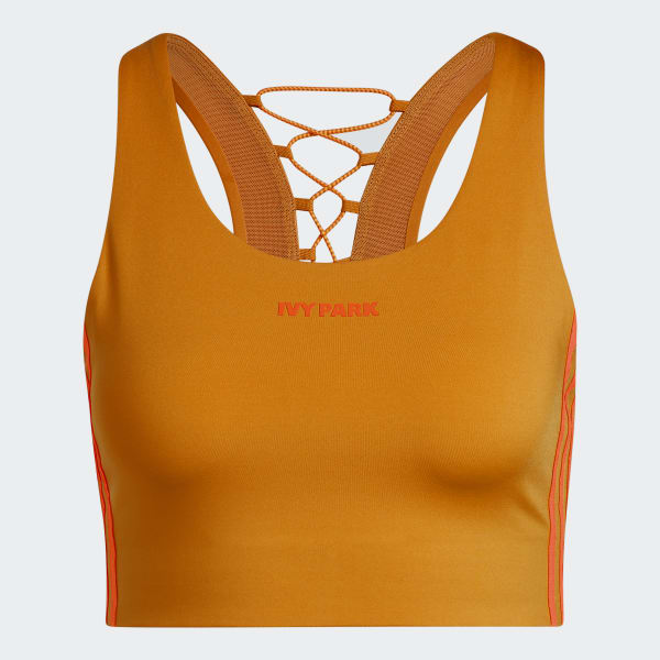 Orange Back Lace-Up Bra