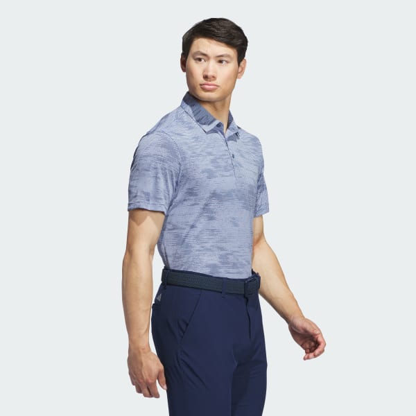สีน้ำเงิน เสื้อโปโลมีผิวสัมผัส Ultimate365 Stripe