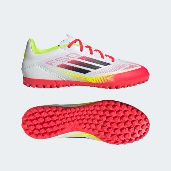 Blanco Zapatos de Fútbol F50 Club Pasto sintético
