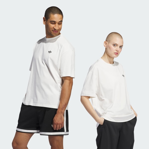 Blanco Polera Estampada (Unisex)