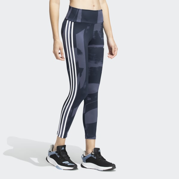 Blue ALLOVER PRINT 3 STRIPES 7/8 TIGHTS