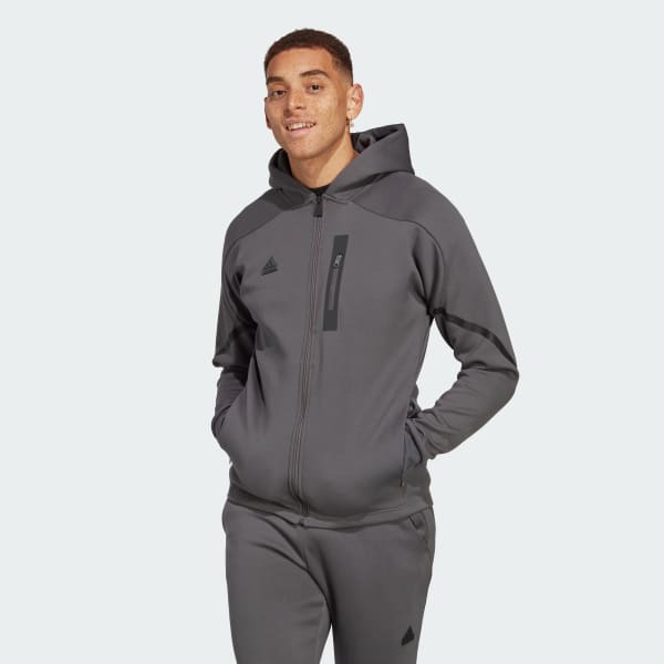 adidas Designed for Full-Zip Hoodie - Grey | Men's Lifestyle | adidas US